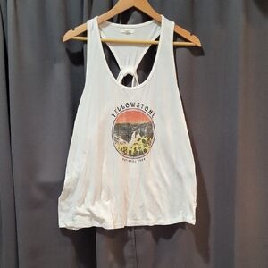 White Sleeveless Graphic Tank Top